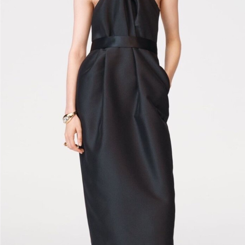 Zara Black Halter Cocktail Gown